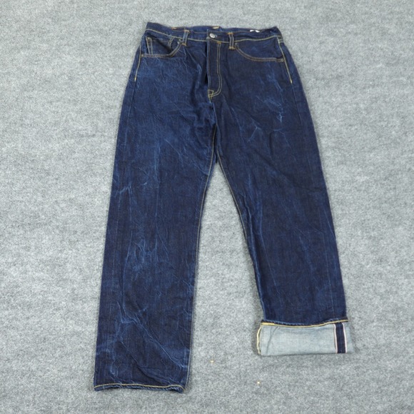 Levi's Other - Levi's 501 Jeans Mens 33x32 Dark Blue White Oak Cone Denim Selvedge Button Fly
